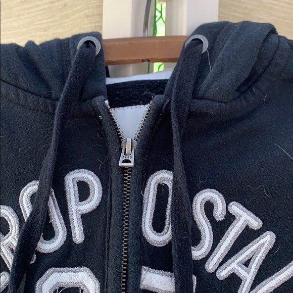 Aeropostale Black Sweatshirt, Black Front Zip Hoodie, Athleisure, Sportswear - Picture 7 of 9